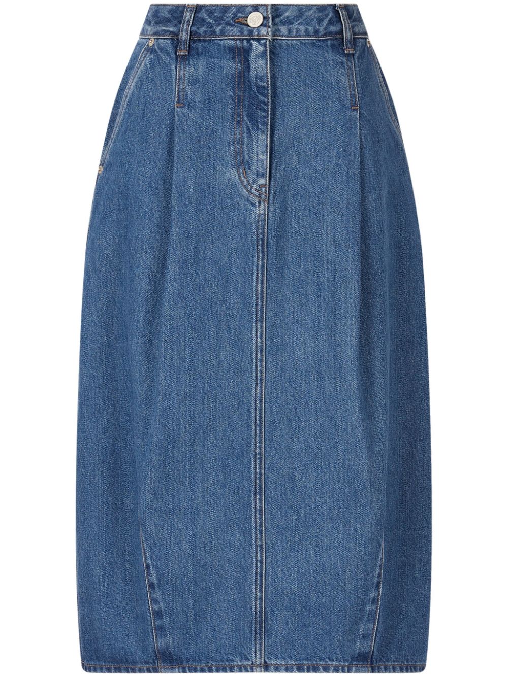 STUDIO TOMBOY pleat-detail denim skirt - Blue von STUDIO TOMBOY