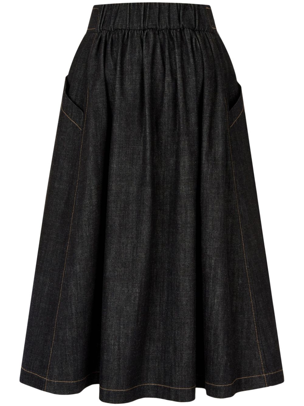 STUDIO TOMBOY shirred denim skirt - Black von STUDIO TOMBOY