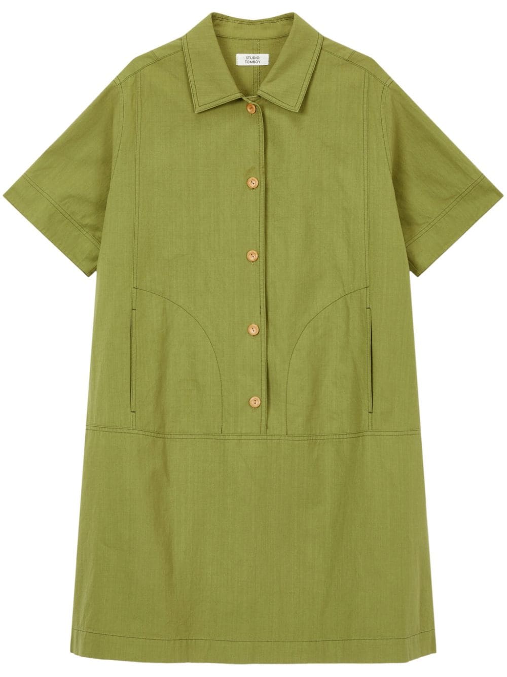 STUDIO TOMBOY short-sleeve cotton minidress - Green von STUDIO TOMBOY