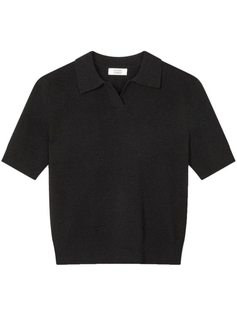 STUDIO TOMBOY short-sleeve fine-knit polo shirt - Black von STUDIO TOMBOY