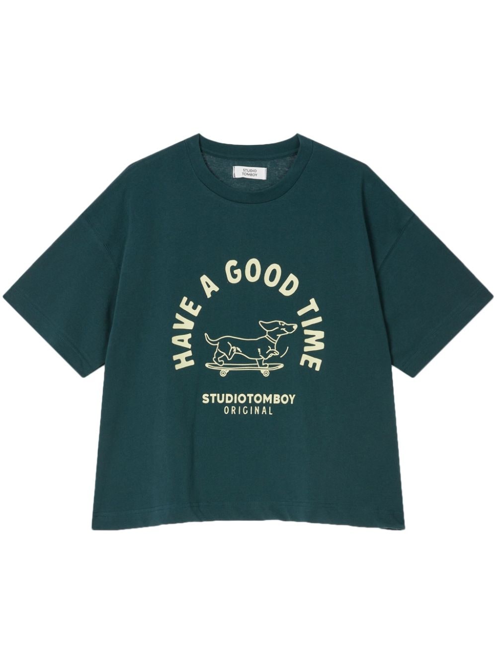 STUDIO TOMBOY slogan-print cropped T-shirt - Green von STUDIO TOMBOY