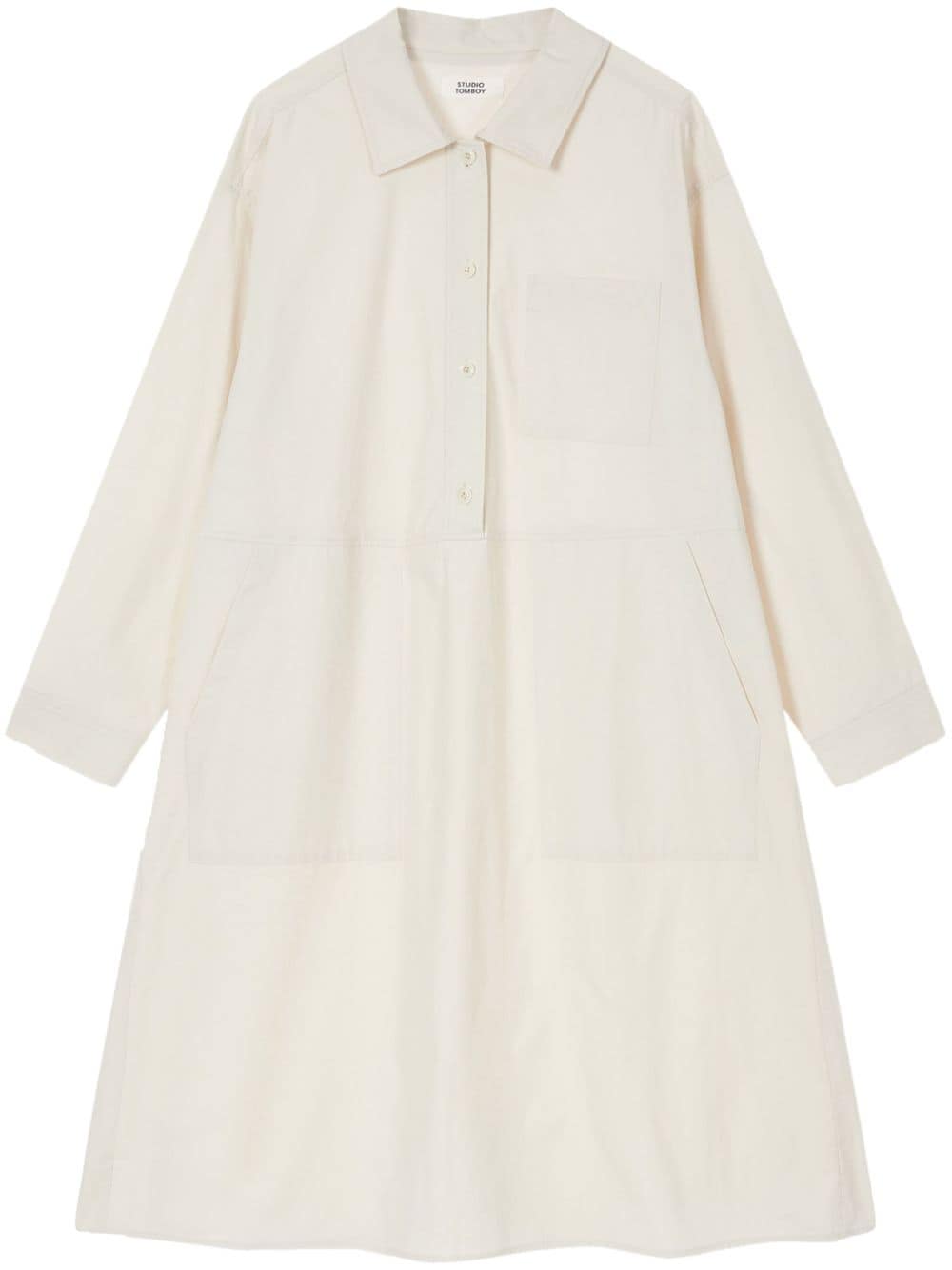 STUDIO TOMBOY spread-collar cotton dress - Neutrals von STUDIO TOMBOY