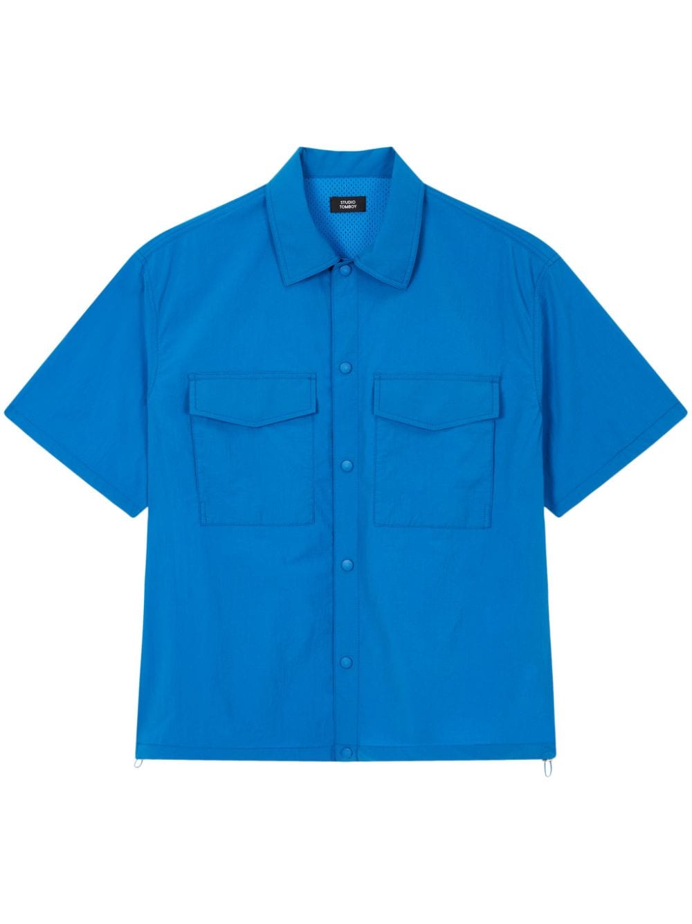 STUDIO TOMBOY spread-collar short-sleeved shirt - Blue von STUDIO TOMBOY