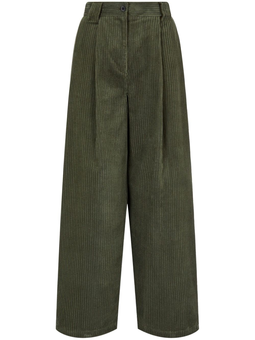 STUDIO TOMBOY two-tuck corduroy trousers - Green von STUDIO TOMBOY