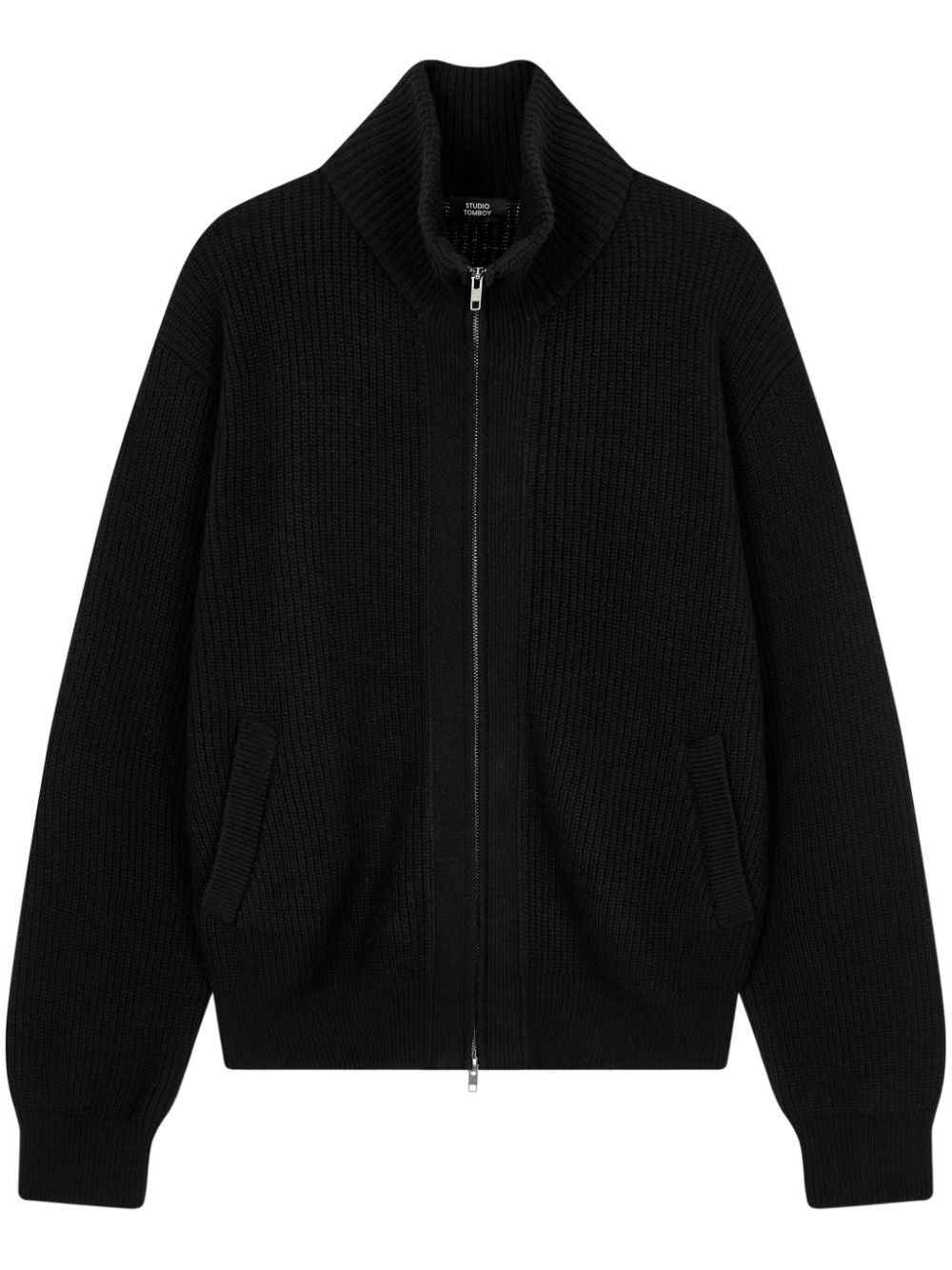 STUDIO TOMBOY two-way zip-up cardigan - Black von STUDIO TOMBOY