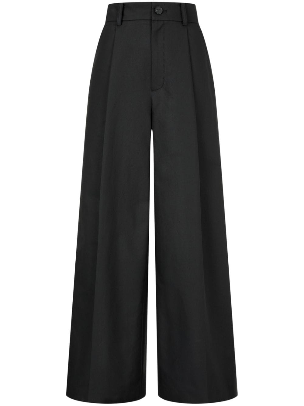 STUDIO TOMBOY wide-leg cotton trousers - Black von STUDIO TOMBOY