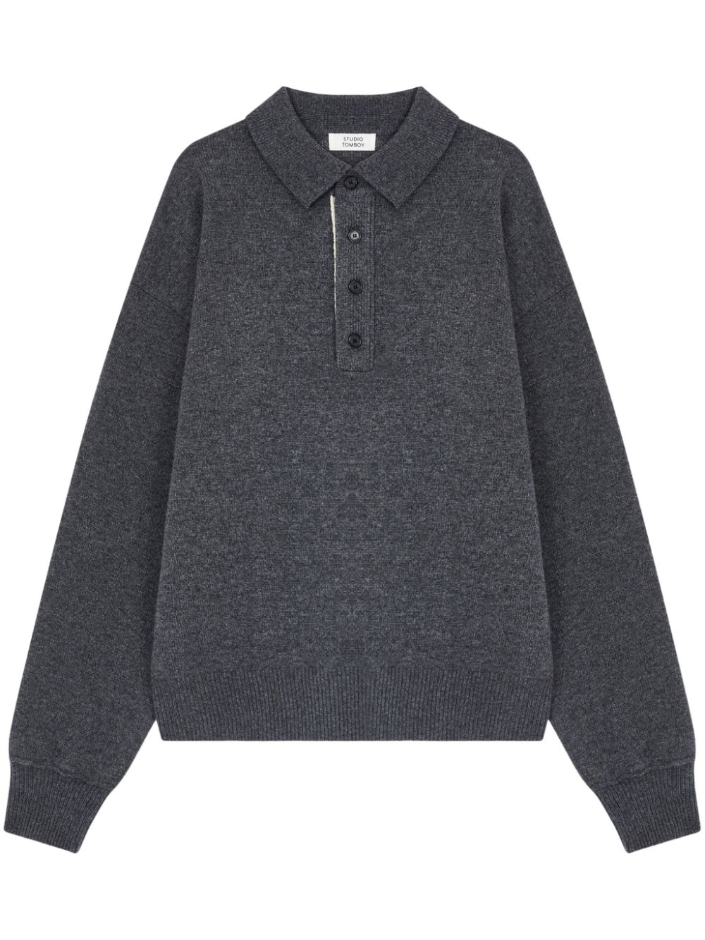 STUDIO TOMBOY wool polo top - Grey von STUDIO TOMBOY