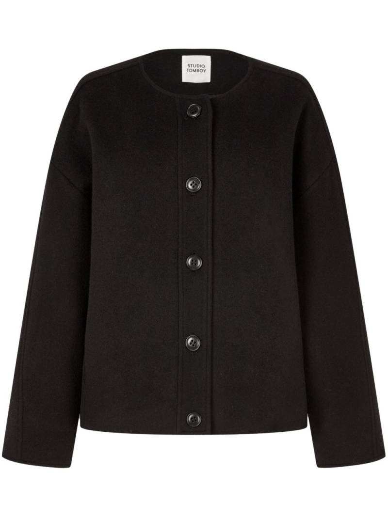 STUDIO TOMBOY wool round-neck jacket - Black von STUDIO TOMBOY