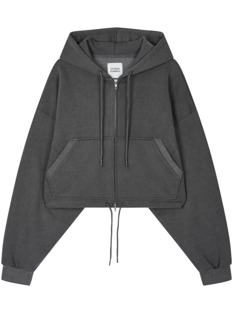 STUDIO TOMBOY zip-up cotton-jersey hoodie - Grey von STUDIO TOMBOY