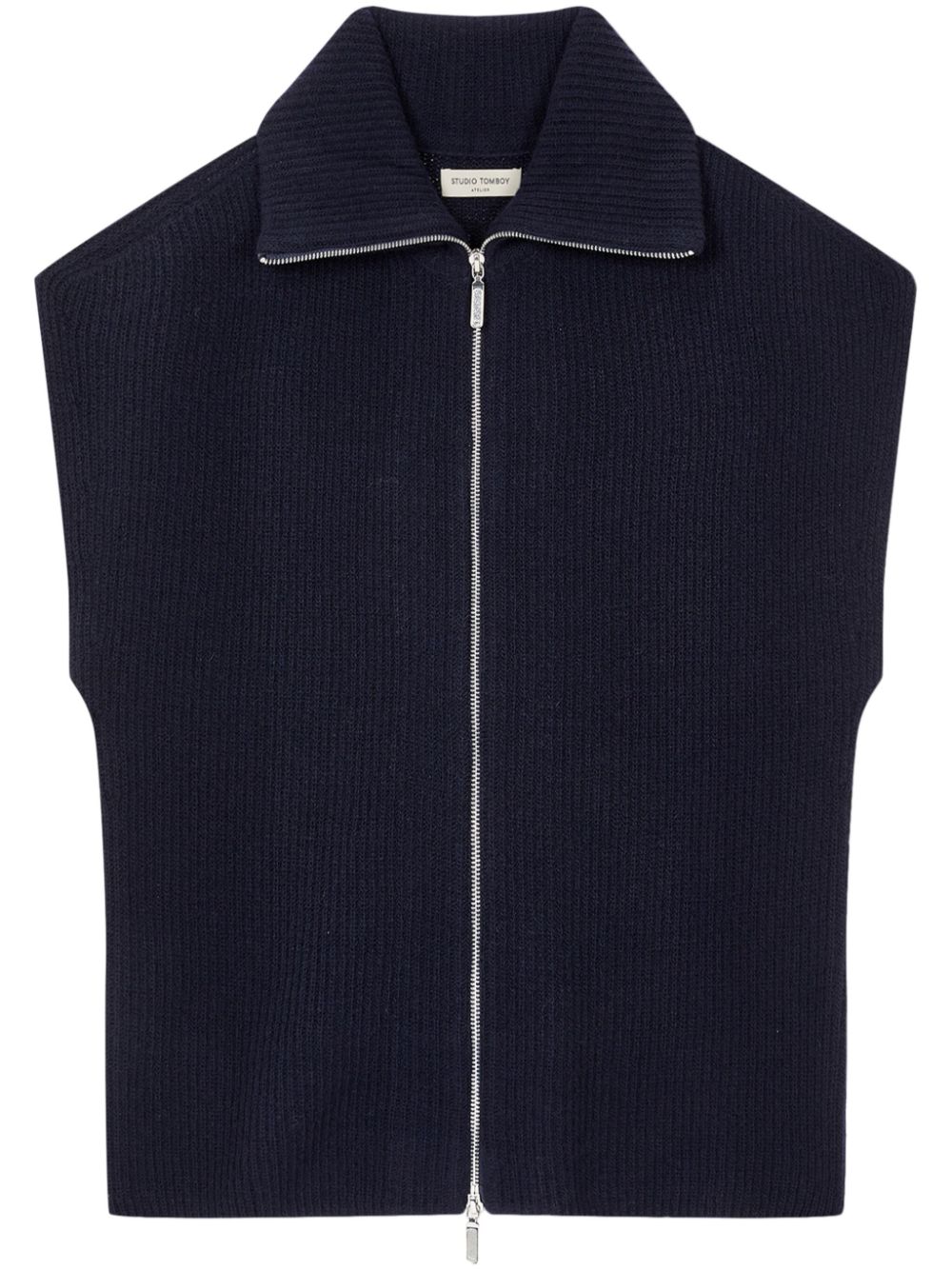 STUDIO TOMBOY zip-up knitted vest - Blue von STUDIO TOMBOY