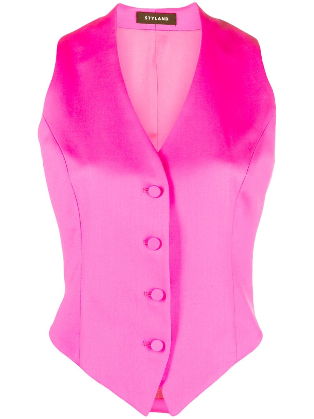 STYLAND V-neck sleeveless gilet - Pink von STYLAND