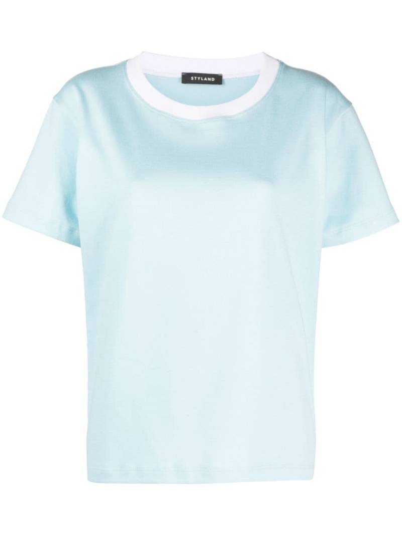 STYLAND drop-shoulder cotton T-shirt - Blue von STYLAND