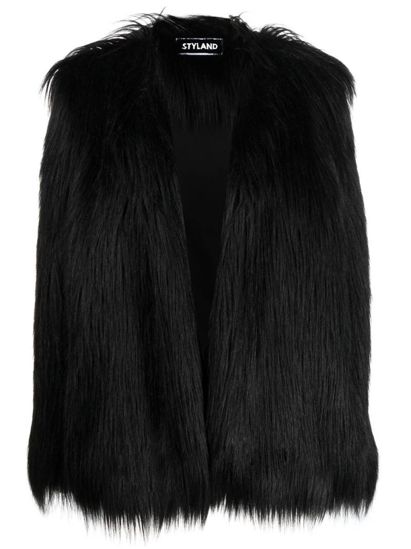 STYLAND faux-fur jacket - Black von STYLAND