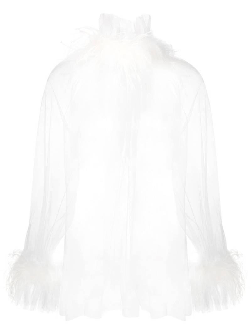 STYLAND feather trim blouse - White von STYLAND