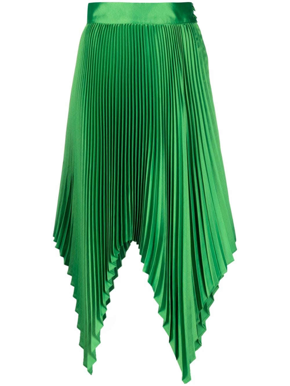 STYLAND fully pleated asymmetric skirt - Green von STYLAND