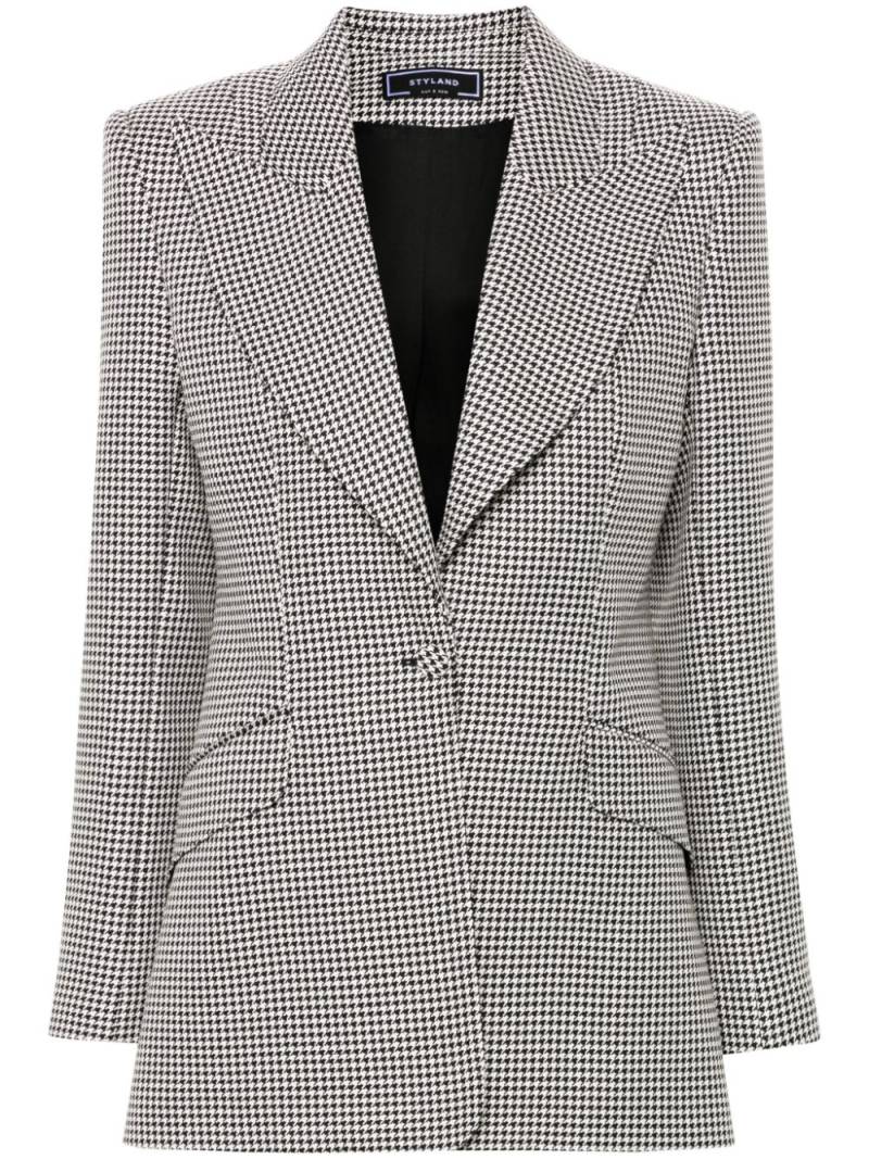 STYLAND houndstooth blazer - Black von STYLAND