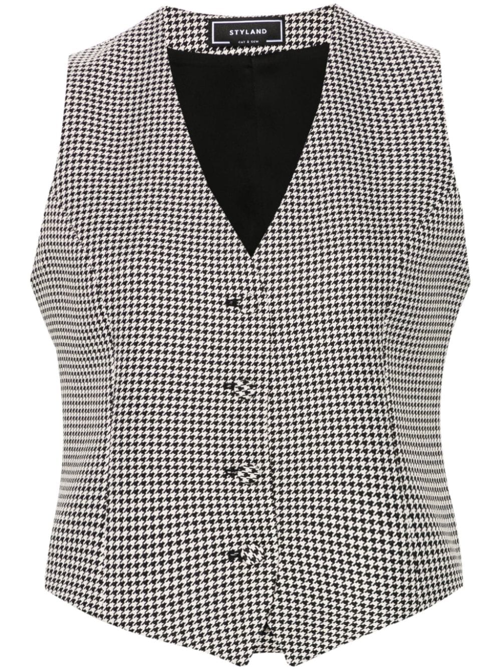 STYLAND houndstooth waistcoat - Black von STYLAND