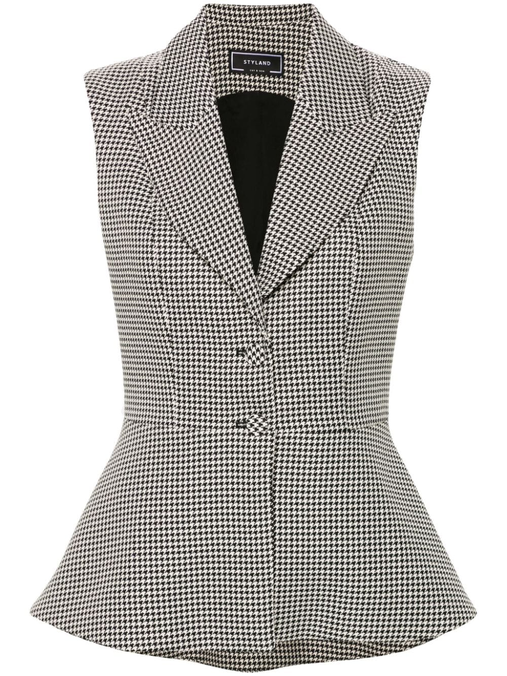 STYLAND houndstooth waistcoat - Black von STYLAND