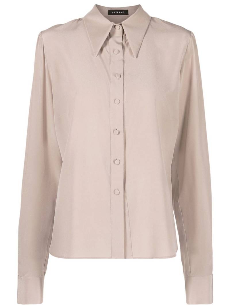 STYLAND long-sleeve silk shirt - Grey von STYLAND