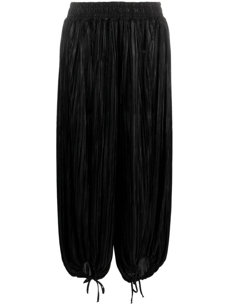 STYLAND metallic-effect pleated cropped trousers - Black von STYLAND