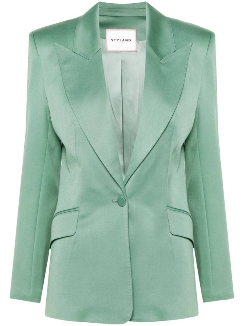 STYLAND peak-lapel single-breasted blazer - Green von STYLAND