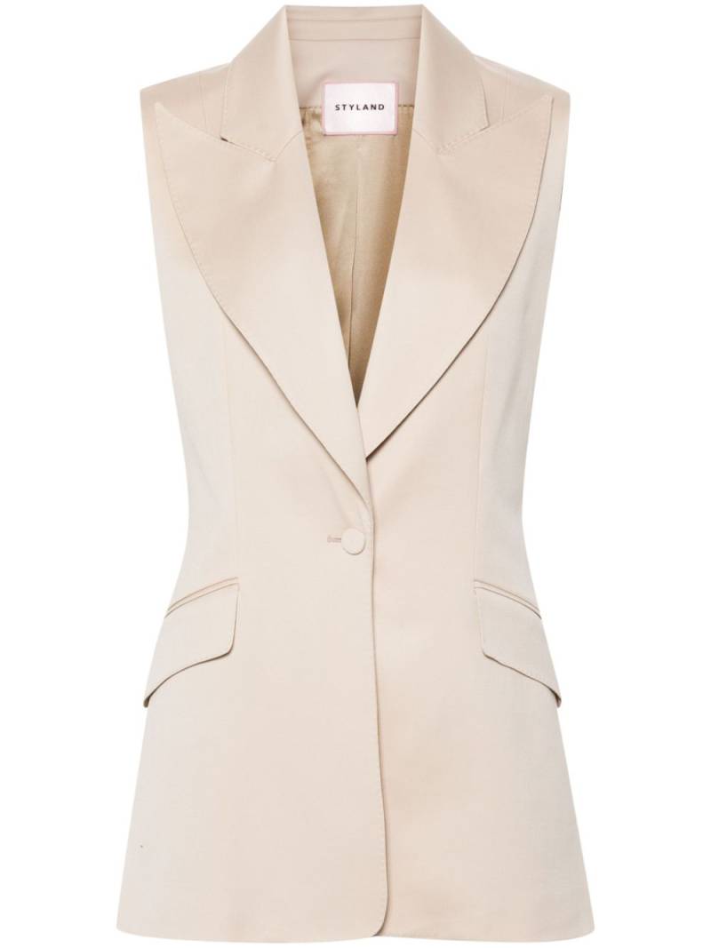 STYLAND peak-lapel waistcoat - Neutrals von STYLAND