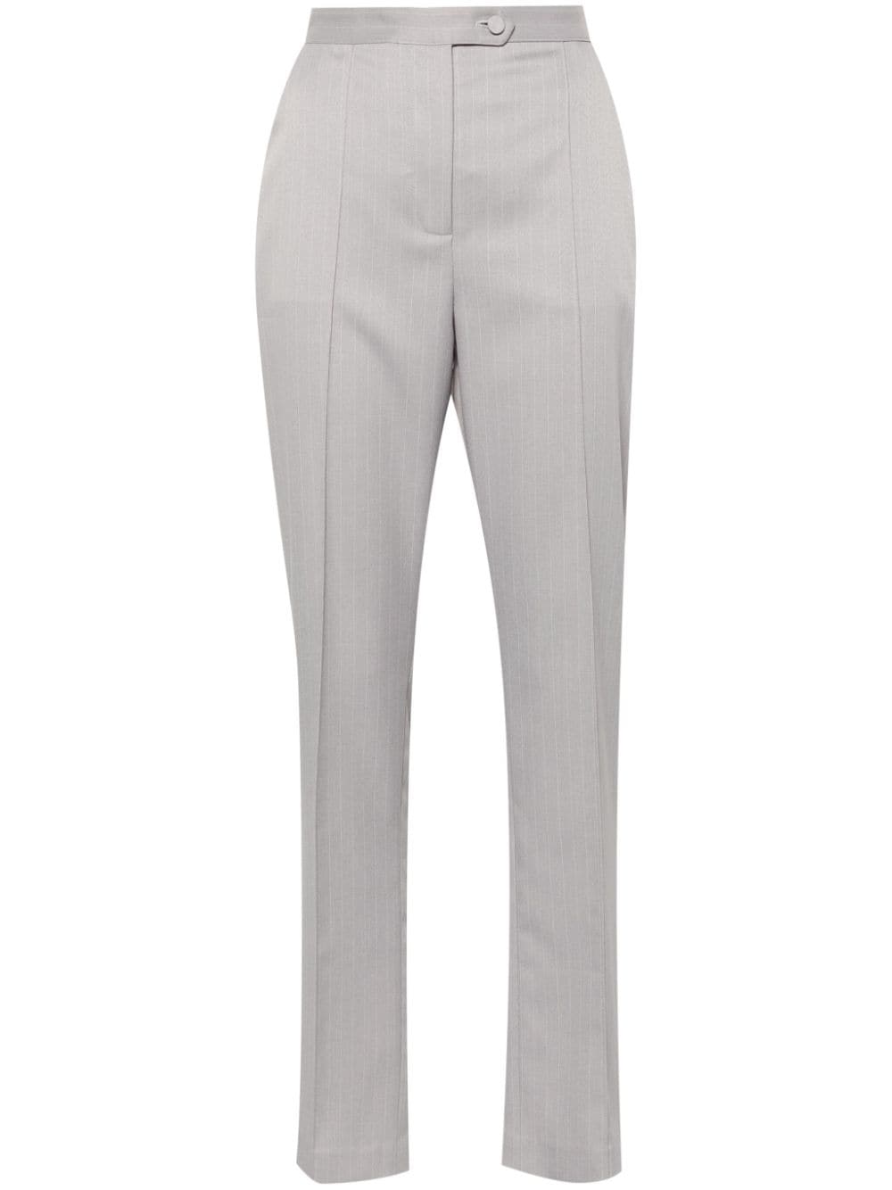 STYLAND pinstriped high-waist tailored trousers - Grey von STYLAND