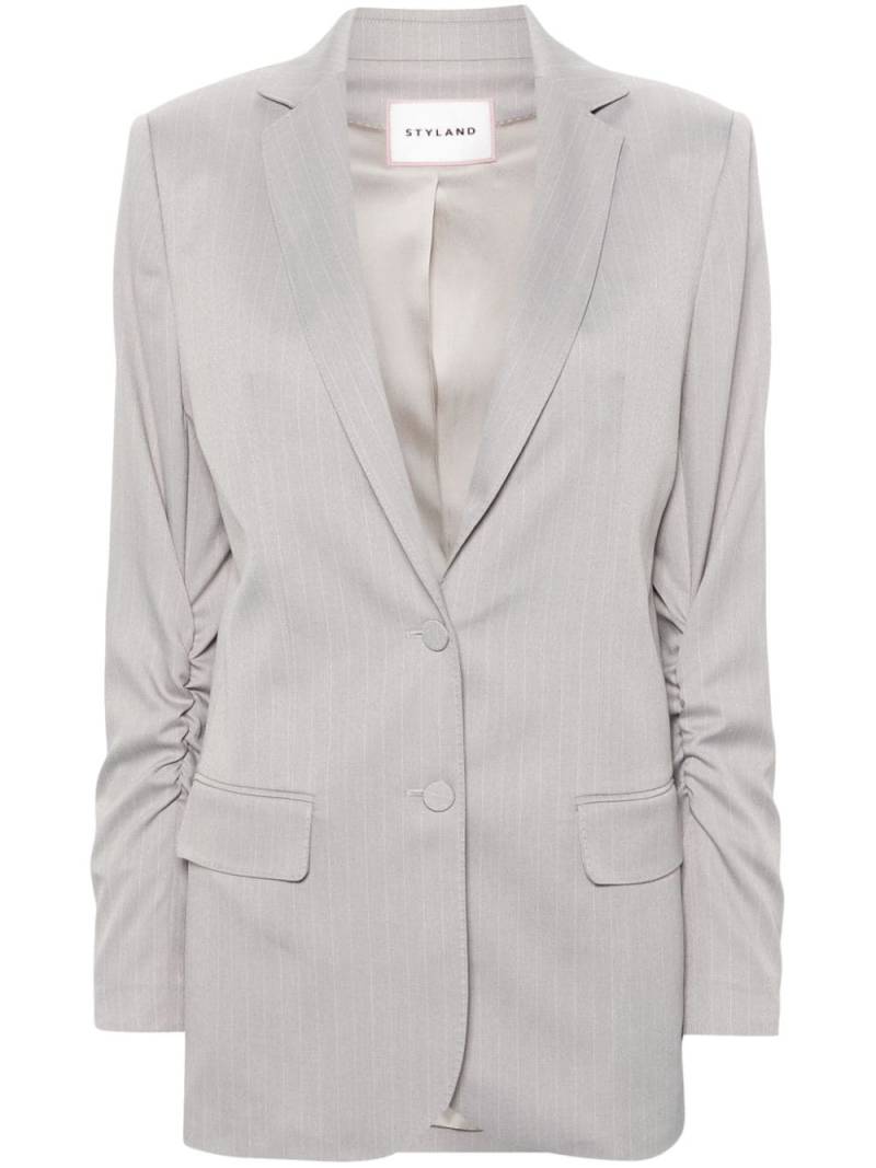 STYLAND pinstriped single-breasted blazer - Grey von STYLAND