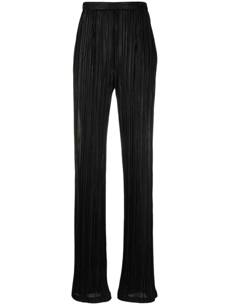 STYLAND pleated satin straight trousers - Black von STYLAND