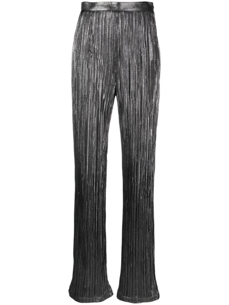 STYLAND pleated satin straight trousers - Grey von STYLAND