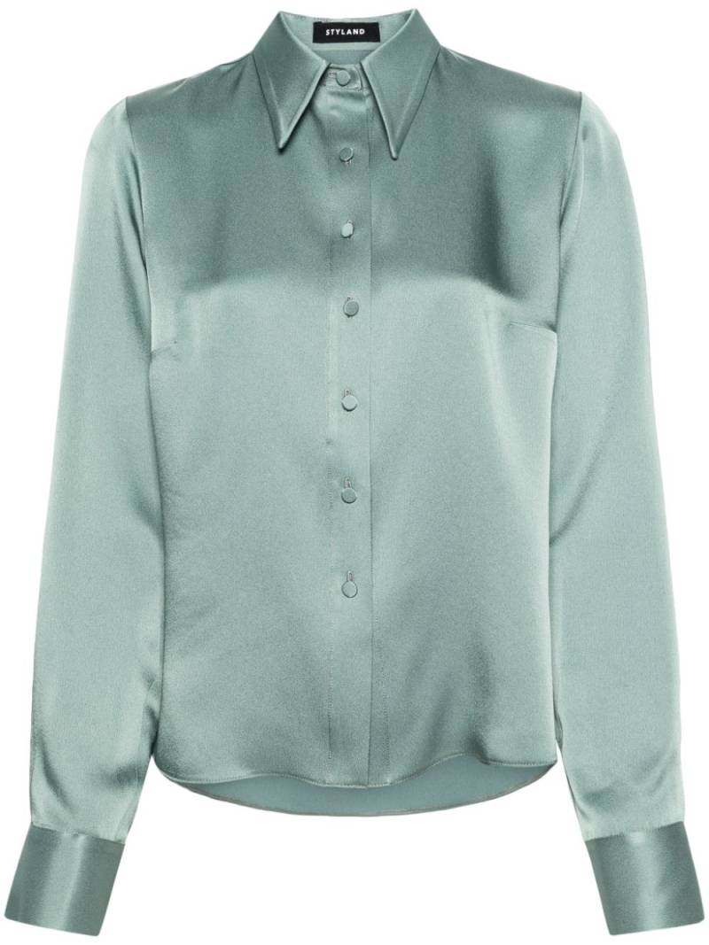 STYLAND pointed collar shirt - Green von STYLAND