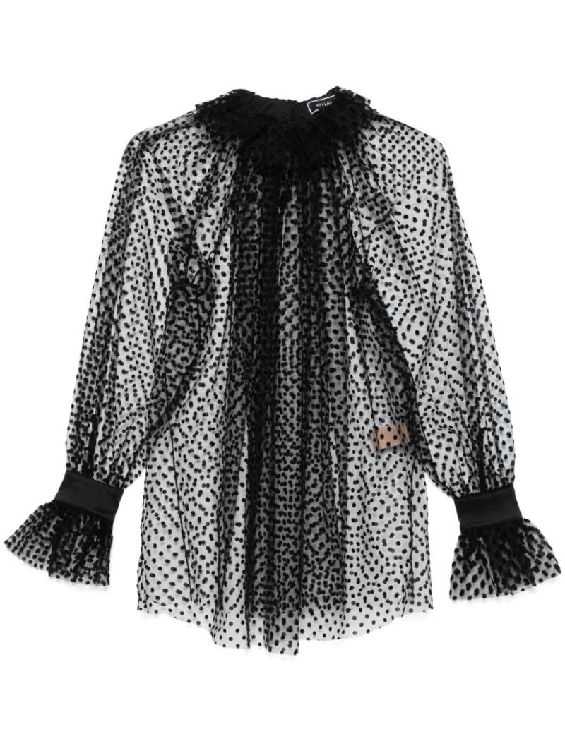 STYLAND polka-dot blouse - Black von STYLAND