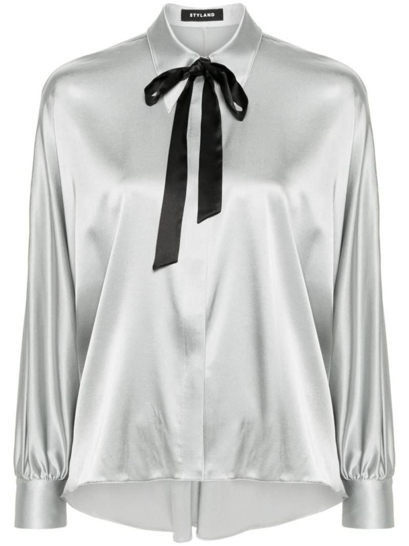 STYLAND satin silk shirt - Grey von STYLAND