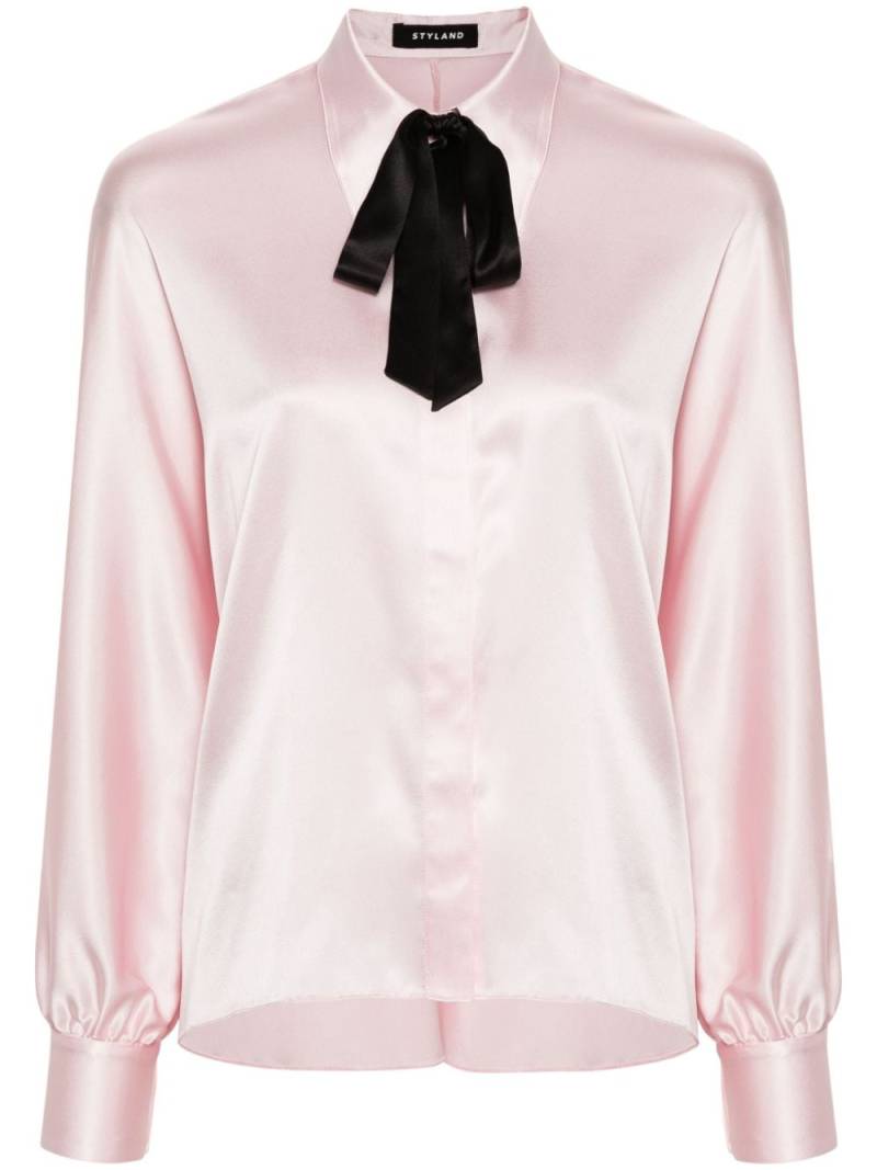 STYLAND satin silk shirt - Pink von STYLAND