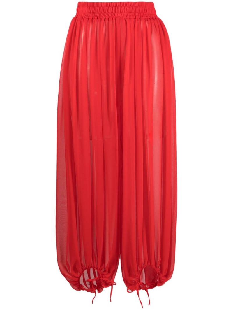 STYLAND semi-sheer silk cropped trousers - Red von STYLAND