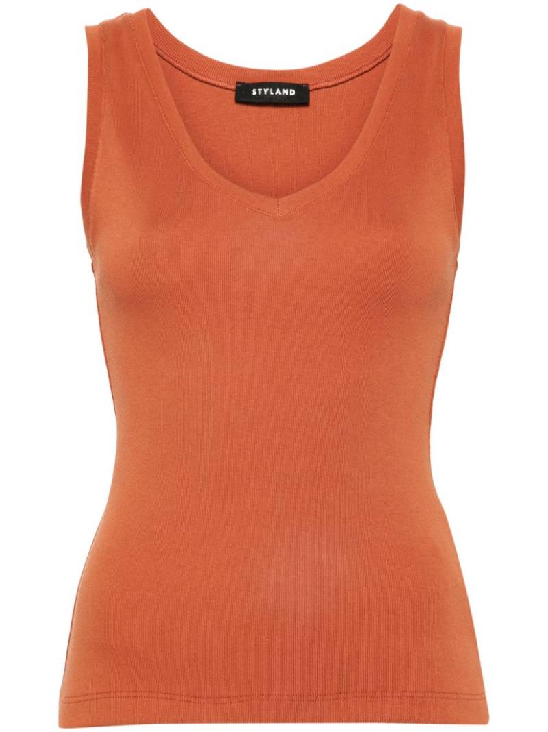 STYLAND sleeveless ribbed tank top - Orange von STYLAND