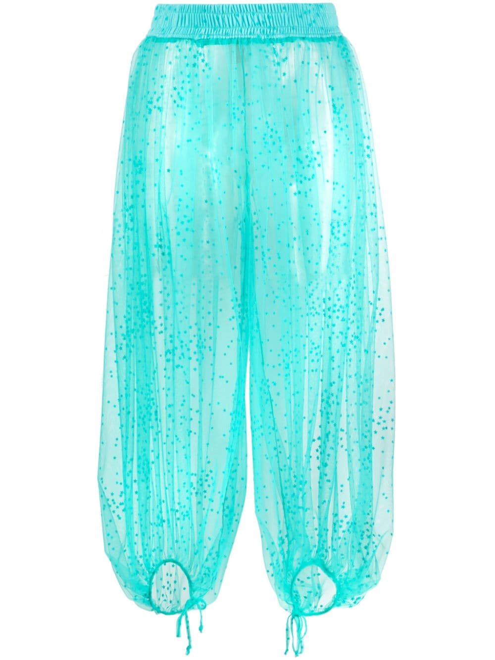 STYLAND star-embroidered tulle cropped trousers - Blue von STYLAND