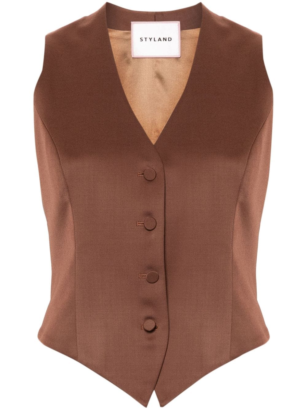 STYLAND wool-blend waistcoat - Brown von STYLAND