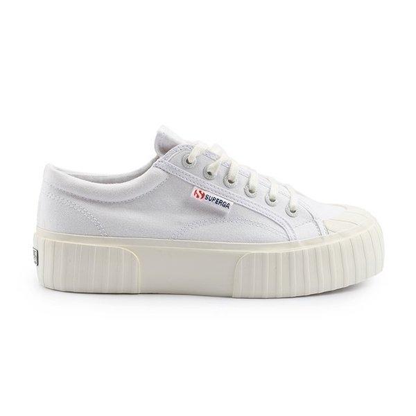 2631 Stripe Platform-37 Damen Weiss 37 von SUPERGA