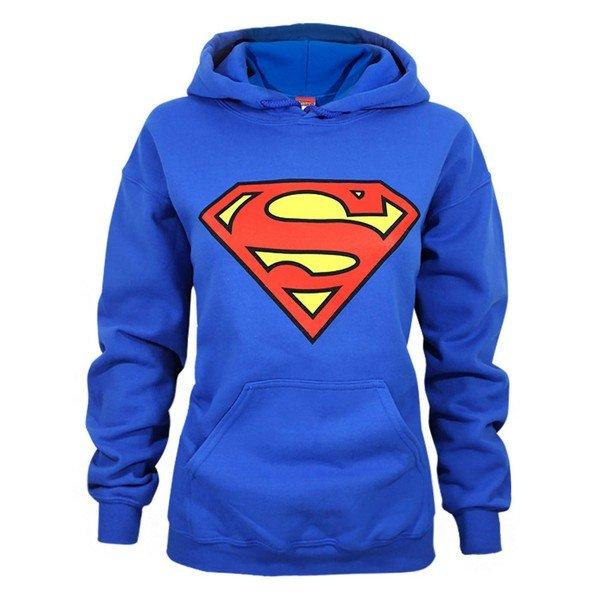 Kapuzenpullover Mit Logo Damen Blau XL von SUPERMAN