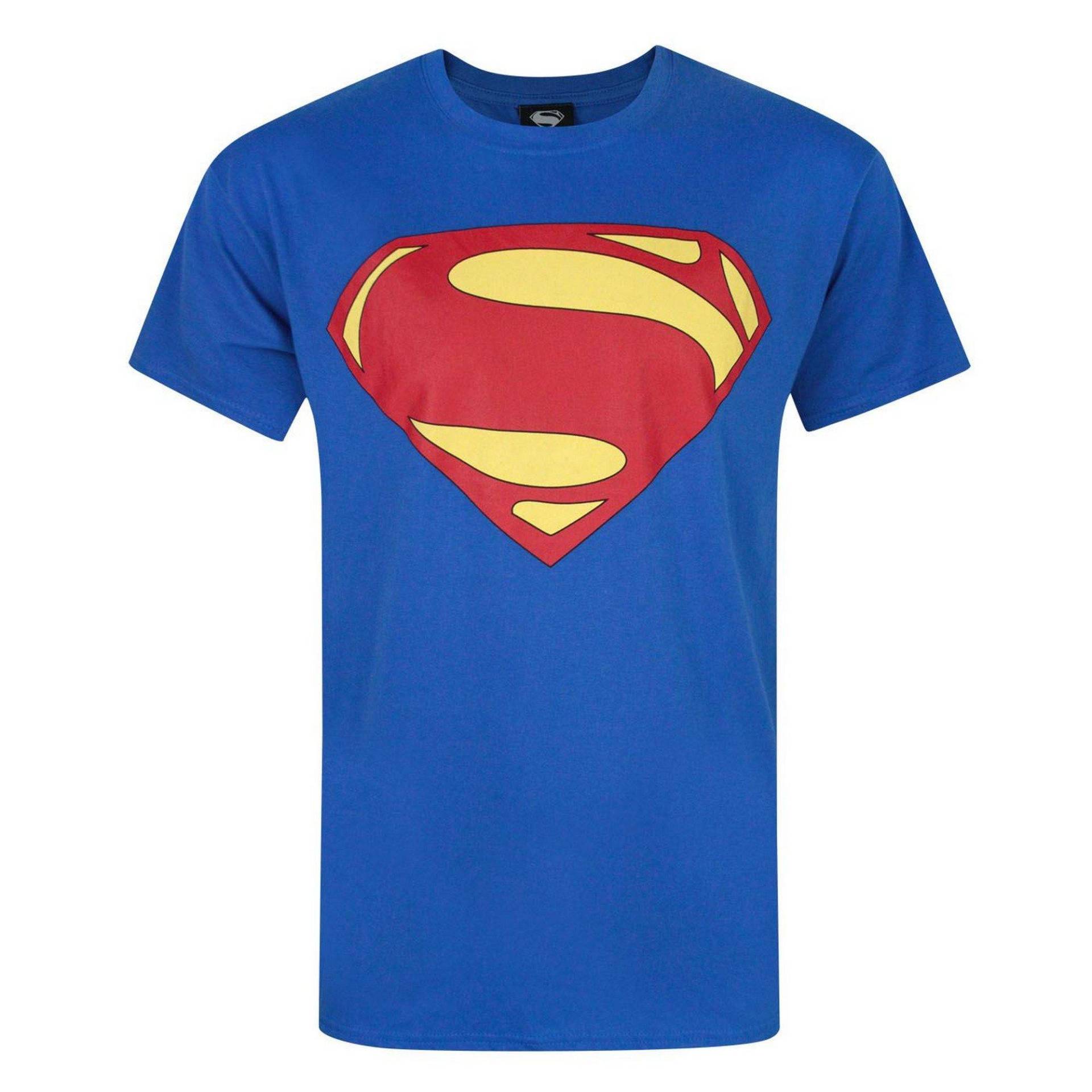 SUPERMAN - Man Of Steel Logo TShirt, für Herren, Blau, Größe S von SUPERMAN