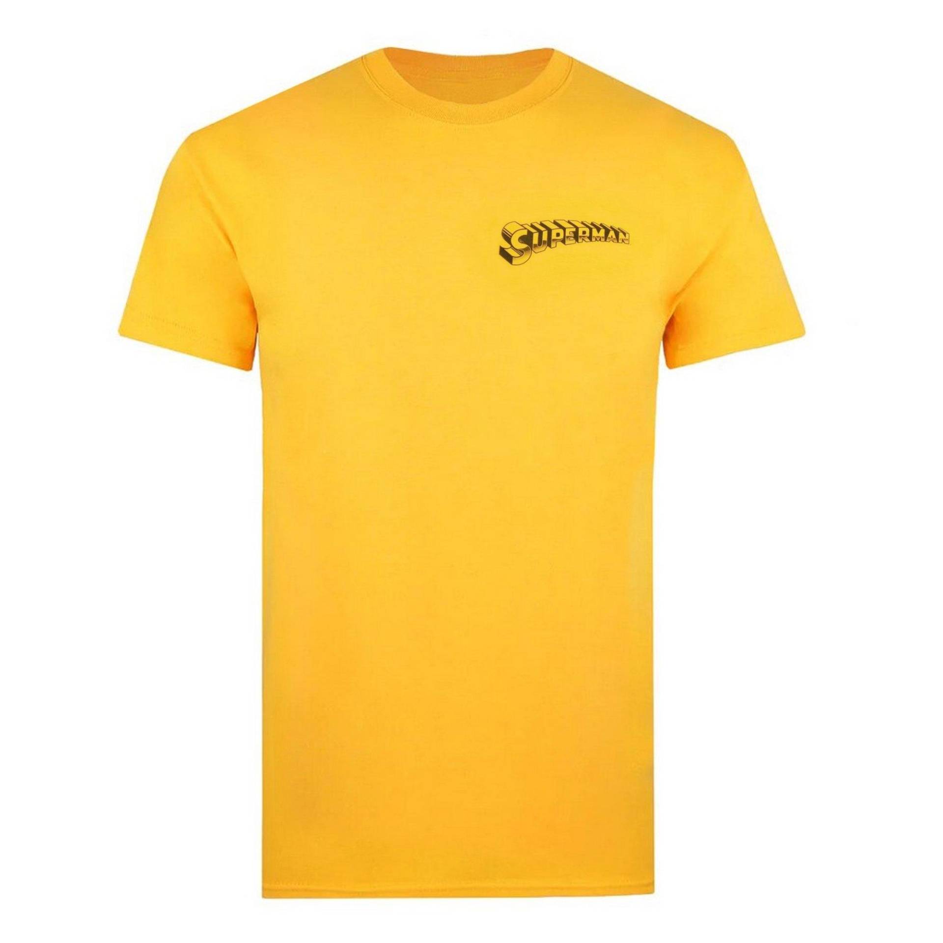 Save The World Tshirt Herren Gelbgold XL von SUPERMAN
