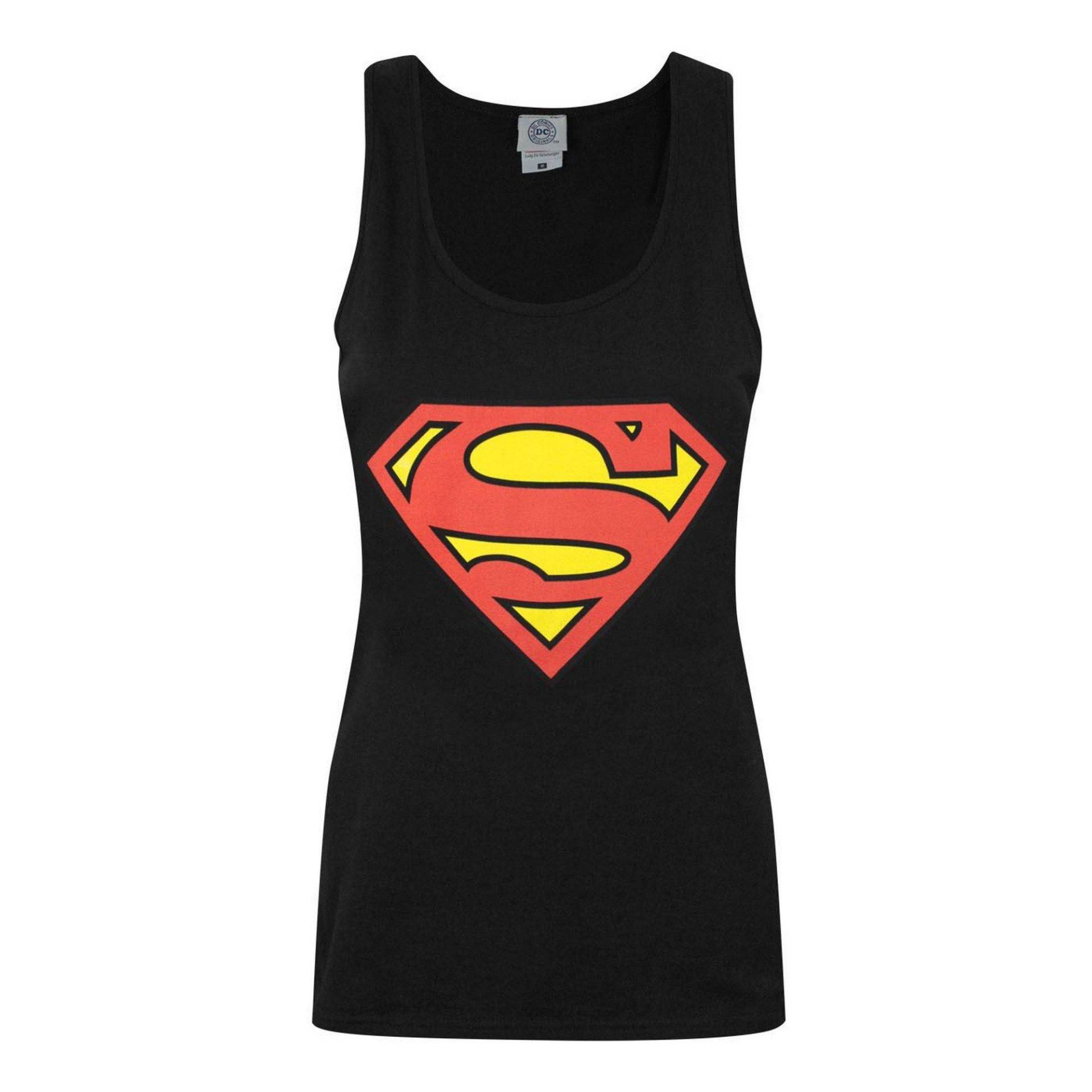 Tanktop Mit Logo Damen Schwarz XXL von SUPERMAN