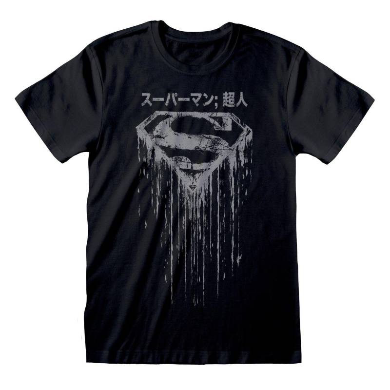 Tshirt Distressed Damen Schwarz L von SUPERMAN