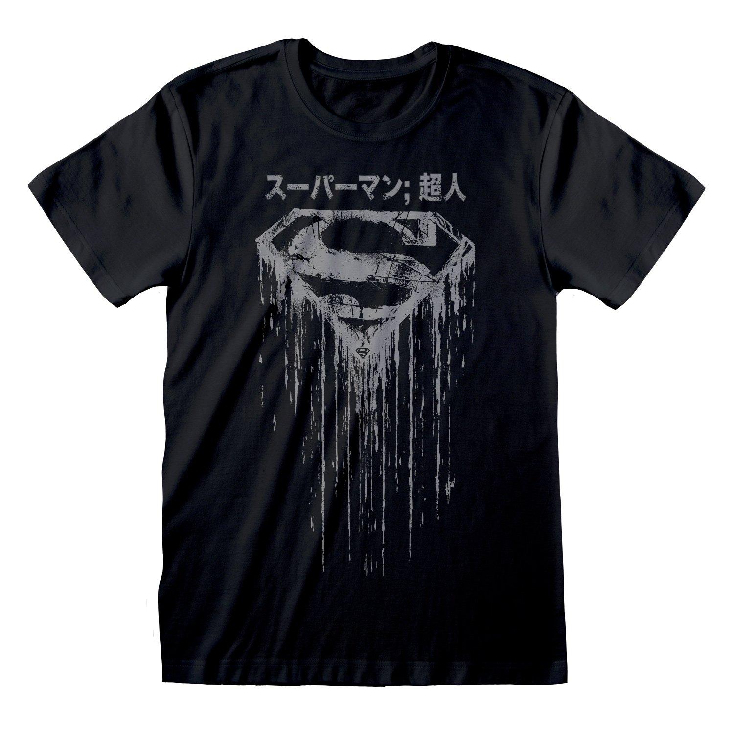 SUPERMAN - TShirt Distressed, für Damen, Schwarz, Größe M von SUPERMAN