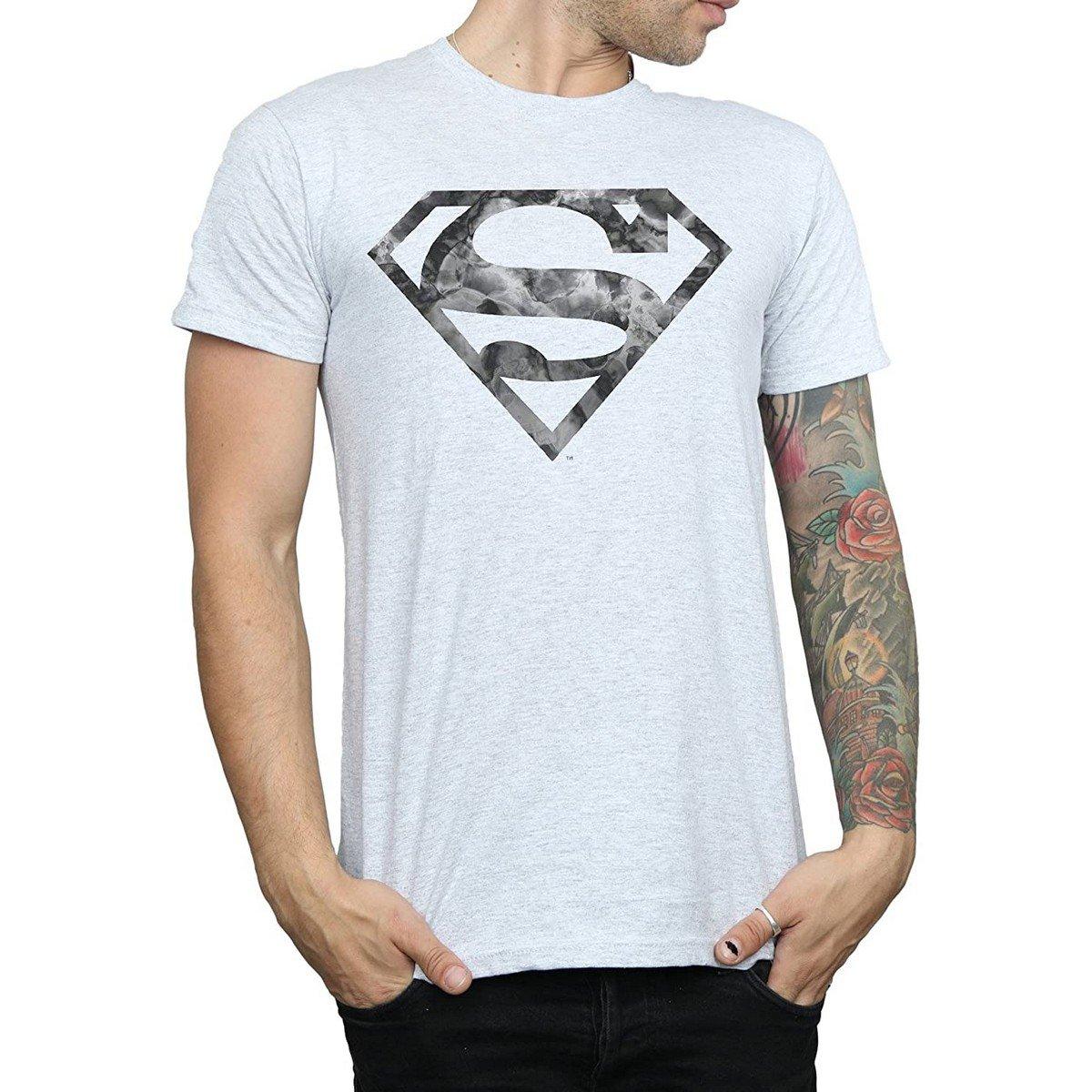 Tshirt Logo Herren Grau S von SUPERMAN