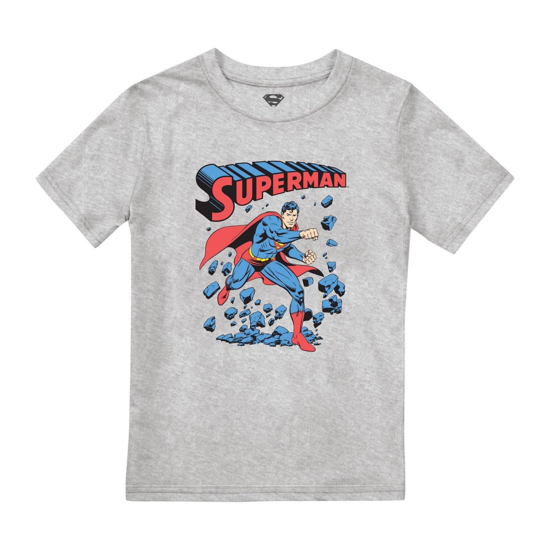 Wall Break Tshirt Jungen Grau 116 von SUPERMAN