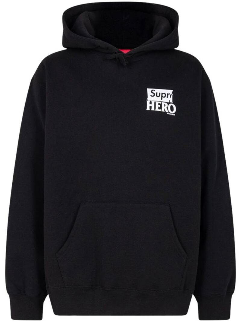 Supreme xAntihero logo-print hoodie - Black von Supreme