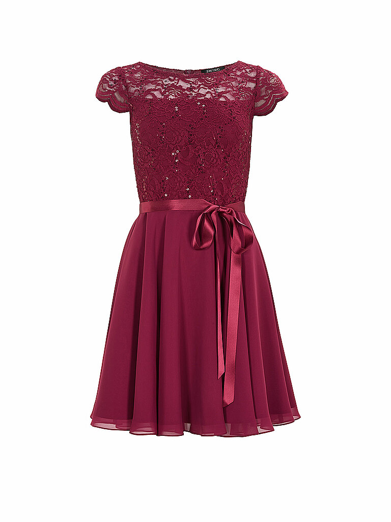 SWING Cocktailkleid dunkelrot | 34 von SWING