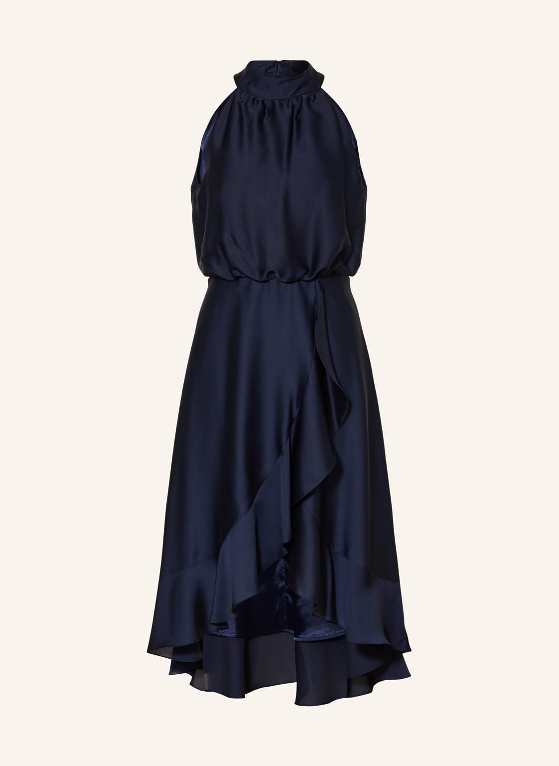 Swing Cocktailkleid Aus Satin Mit Volants blau von SWING